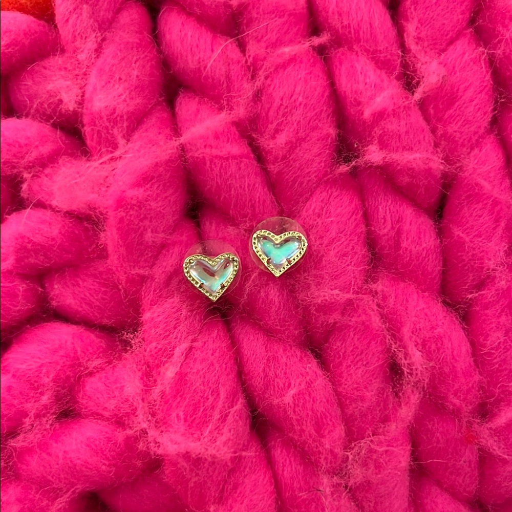 Kendra Scott Heart-Shaped Gold Stud Earrings